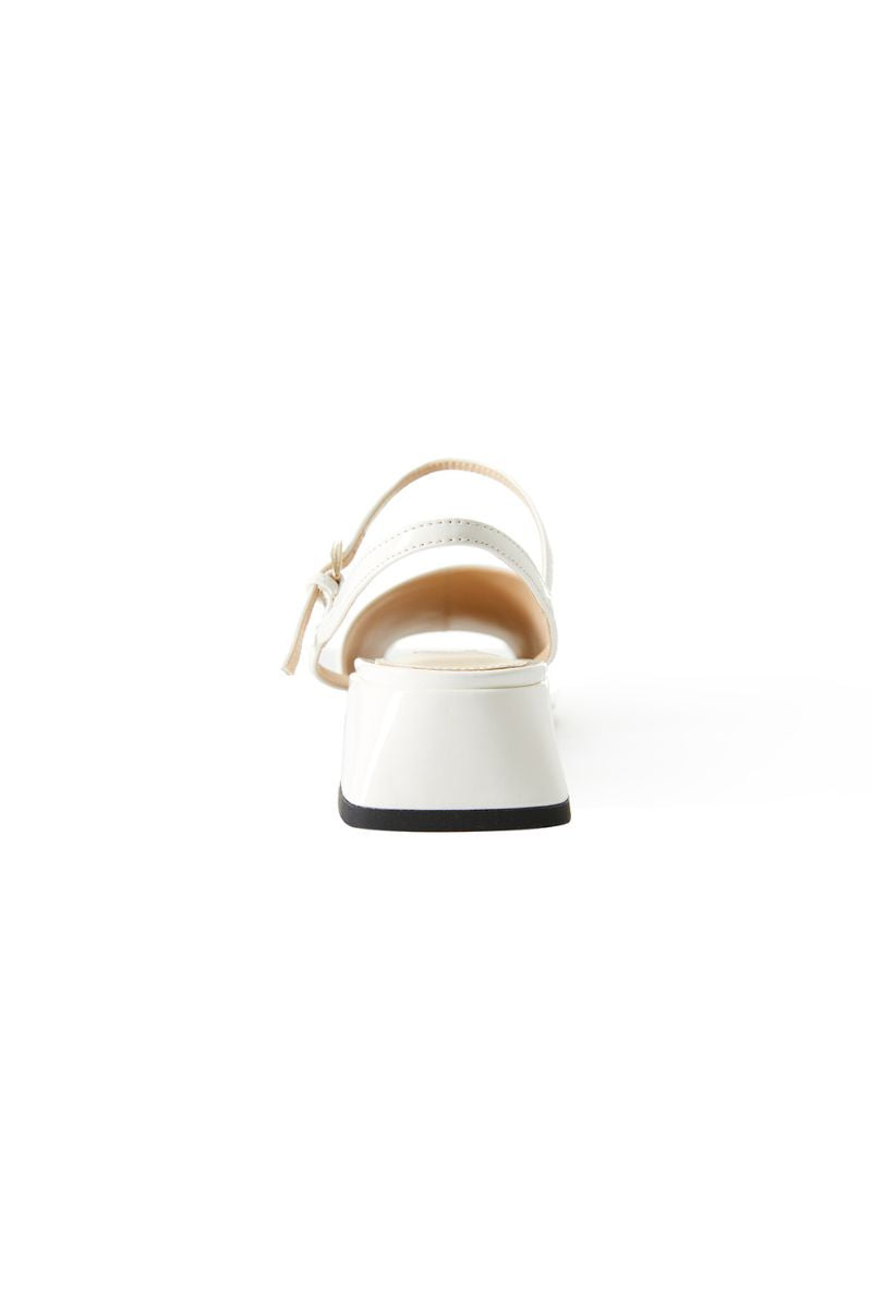 PEEP TOE SLINGBACK HEELS IN IVORY - CULT MIA