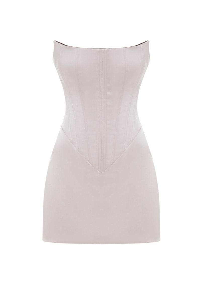 BROWN AND PINK TWO SIDED TIBI SOFT MINI DRESS - CULT MIA