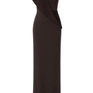 Elegant NOCTIS DRAPE gown by TONYY featuring flowing fabric and sophisticated design, perfect for formal occasions.