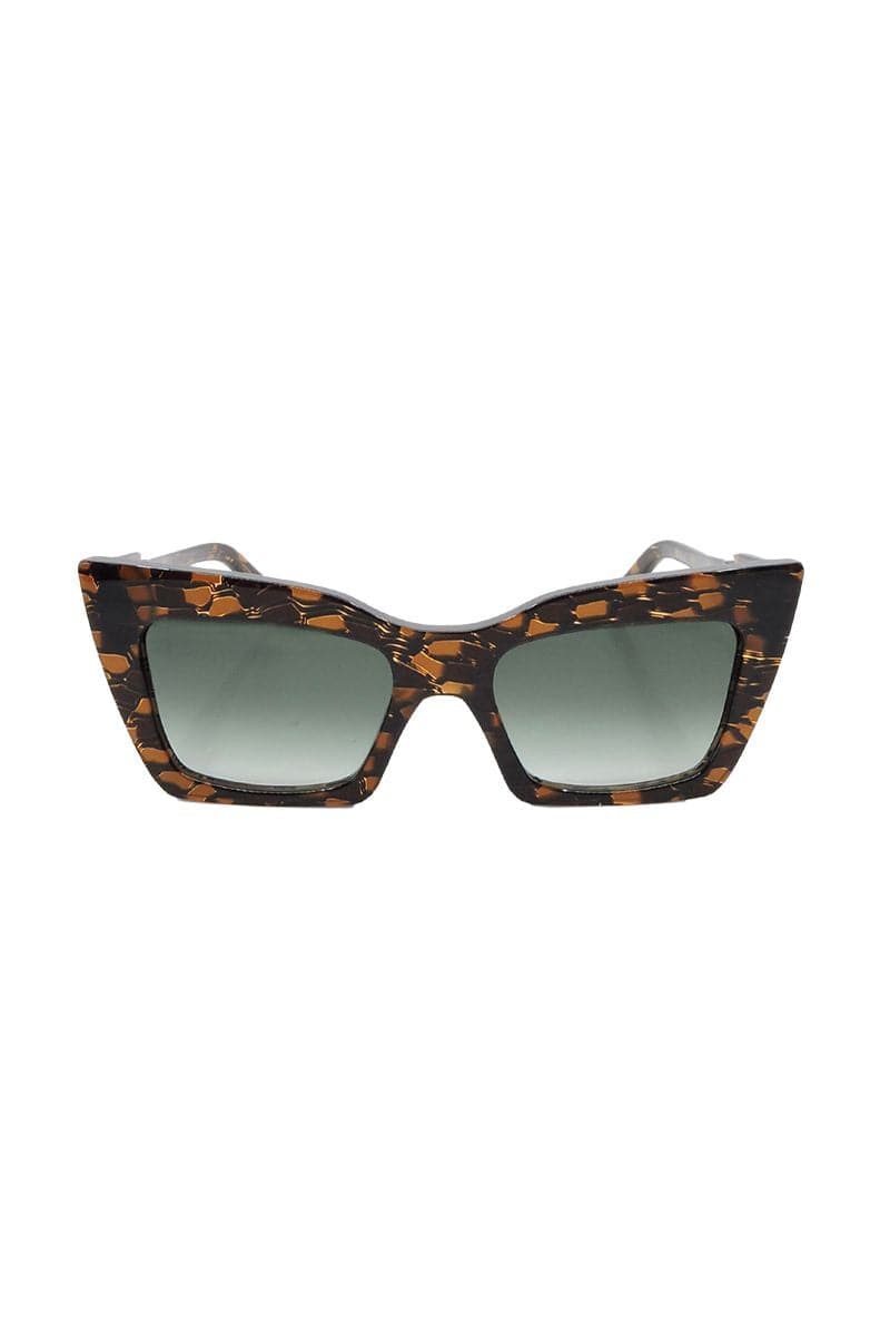 Moy Atelier Crocodile Dark Knight sunglasses with black frames and tinted lenses, stylish and modern eyewear for men.