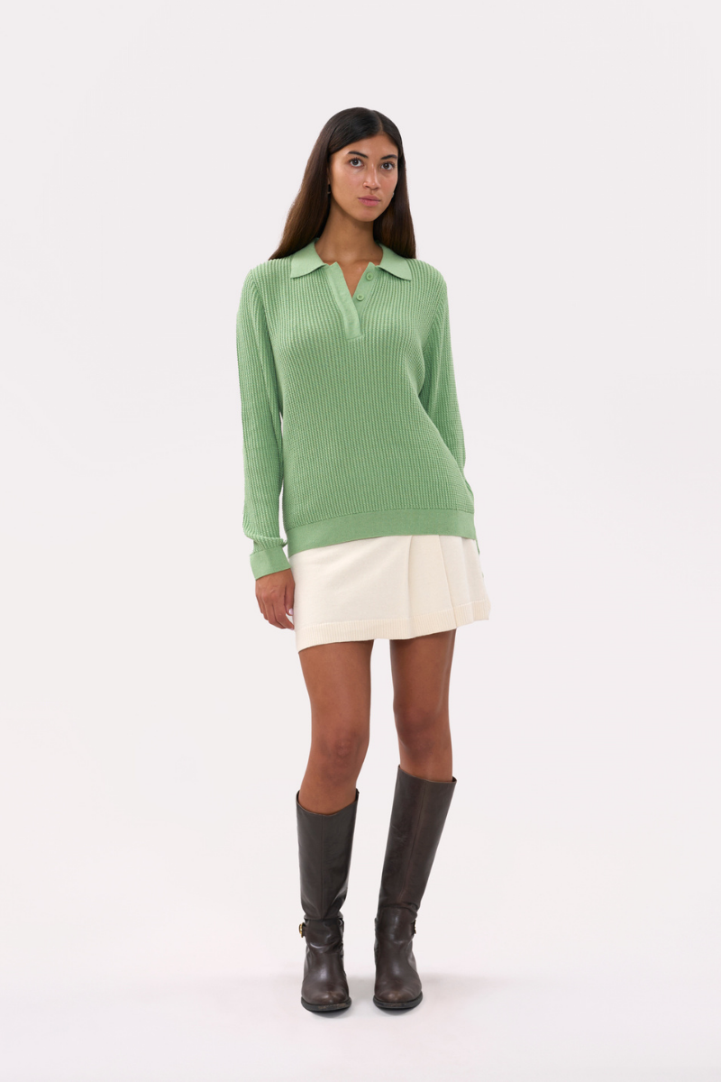 Light green evening shirt by La Granni, featuring a classic design with long sleeves and a tailored fit.