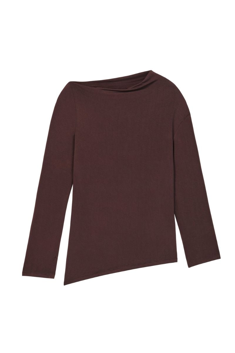 MODAL ASYMMETRIC KNIT TOP - CULT MIA
