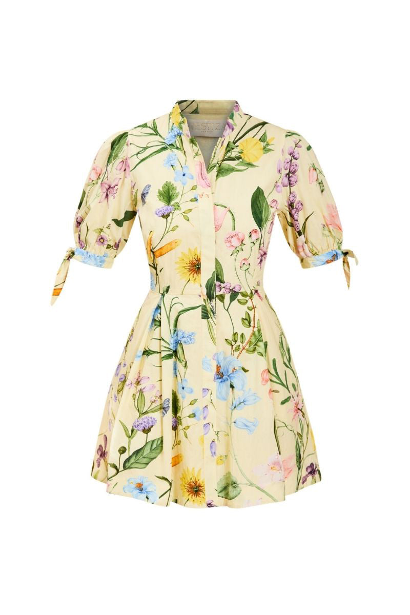 Mestiza New York Brooklyn Mini Dress in Blooming Vines with floral print and sleeveless design, showcasing a stylish summer look.