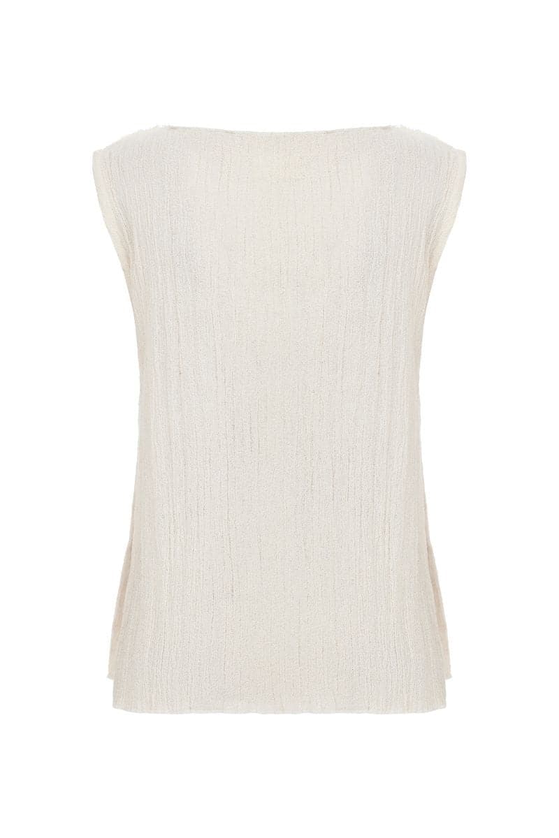 ECRU JULLIETTE BOAT NECK TOP - CULT MIA