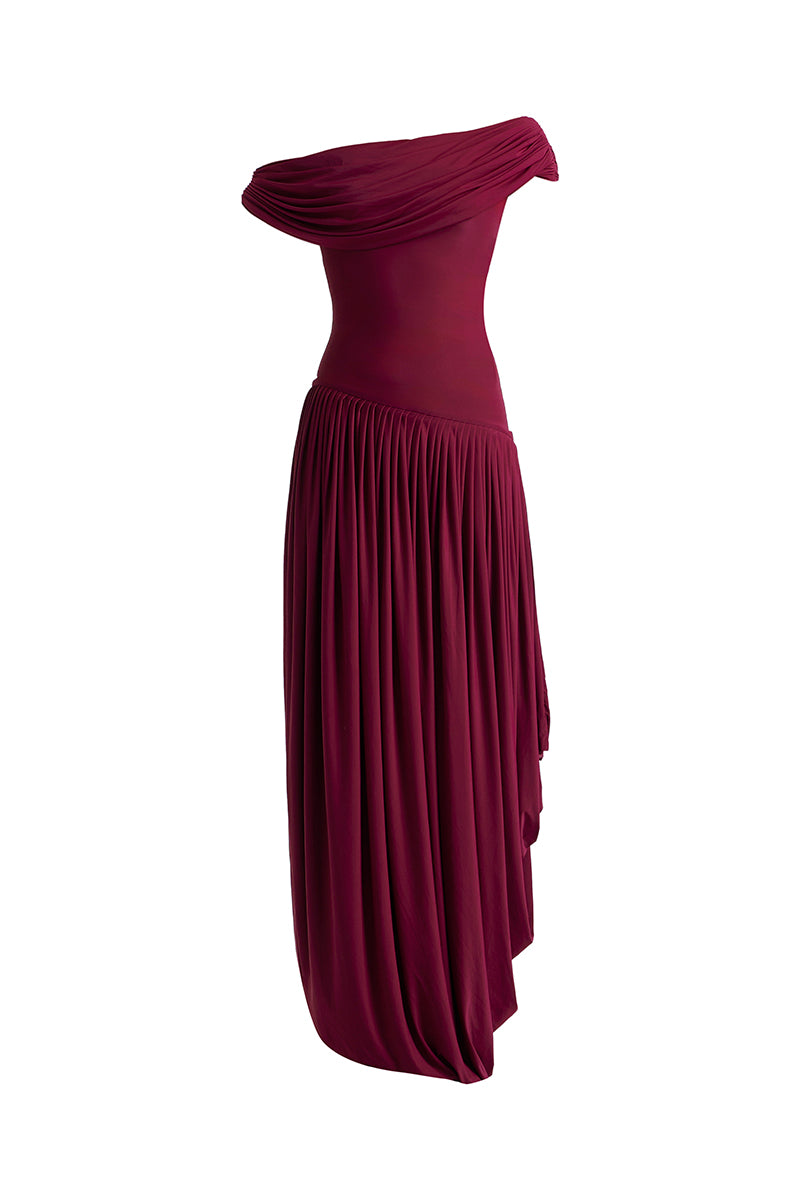 CASSIDY DRESS IN AUBERGINE