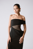 Elegant NIGHT BLOOM MAXI DRESS by TONYY featuring flowing fabric and floral pattern, perfect for formal occasions.