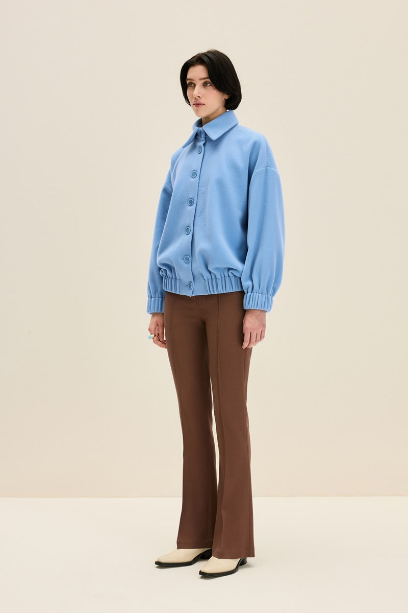 OVERSIZED BOMBER JACKET IN ARCTIC BLUE - CULT MIA