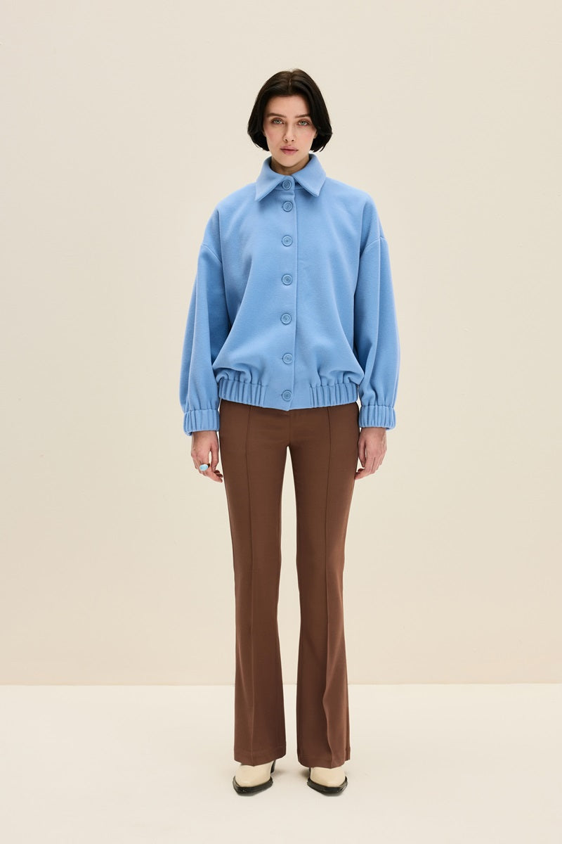OVERSIZED BOMBER JACKET IN ARCTIC BLUE - CULT MIA