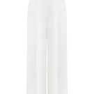 Lecia hibiscus straight wide-leg twill floor-length pants displayed on a model in a fashion lookbook shot.