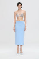 Nué Rose Crystal Bra, a stylish tops piece with elegant rose crystal embellishments and delicate straps.