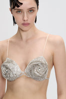 Nué rose crystal bra top featuring delicate crystal embellishments and a stylish design, perfect for resort or casual wear.