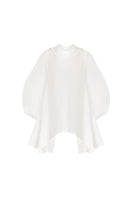 Flowing draped shirt by Lecia, featuring lightweight fabric and relaxed fit, shown on a model with long sleeves and stylish design.