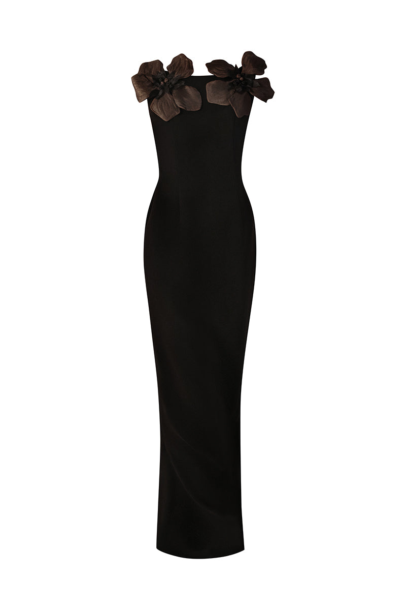 FLORAL SATIN CREPE DRESS - CULT MIA