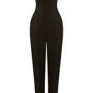 Lecia off-shoulder taffeta jumpsuit with a fitted bodice and wide-leg pants, elegant and stylish for formal occasions.