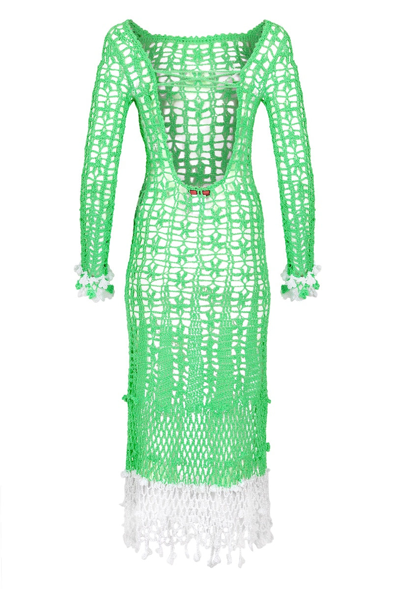 VANILLA HANDMADE CROCHET MIDI DRESS - CULT MIA