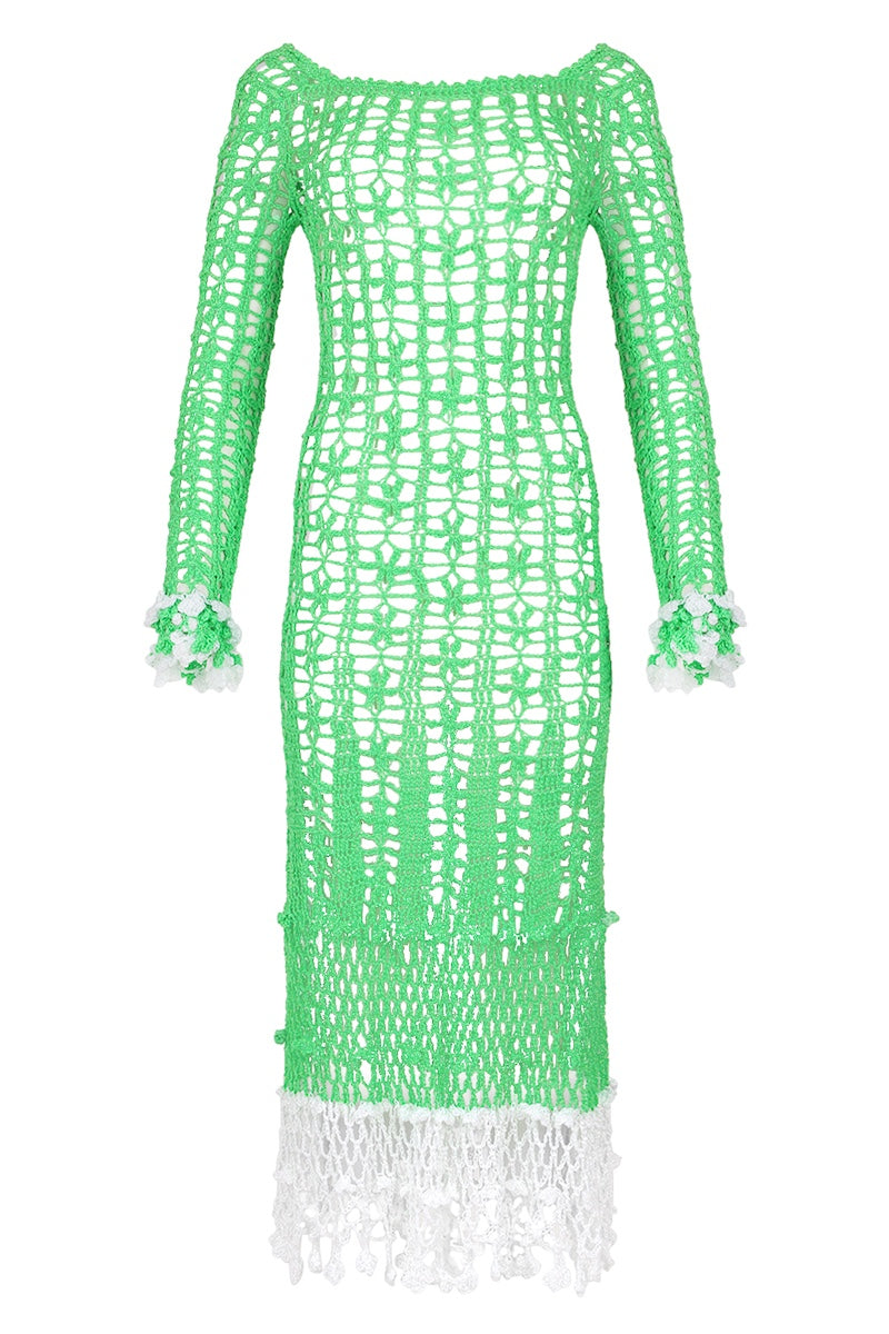 VANILLA HANDMADE CROCHET MIDI DRESS - CULT MIA