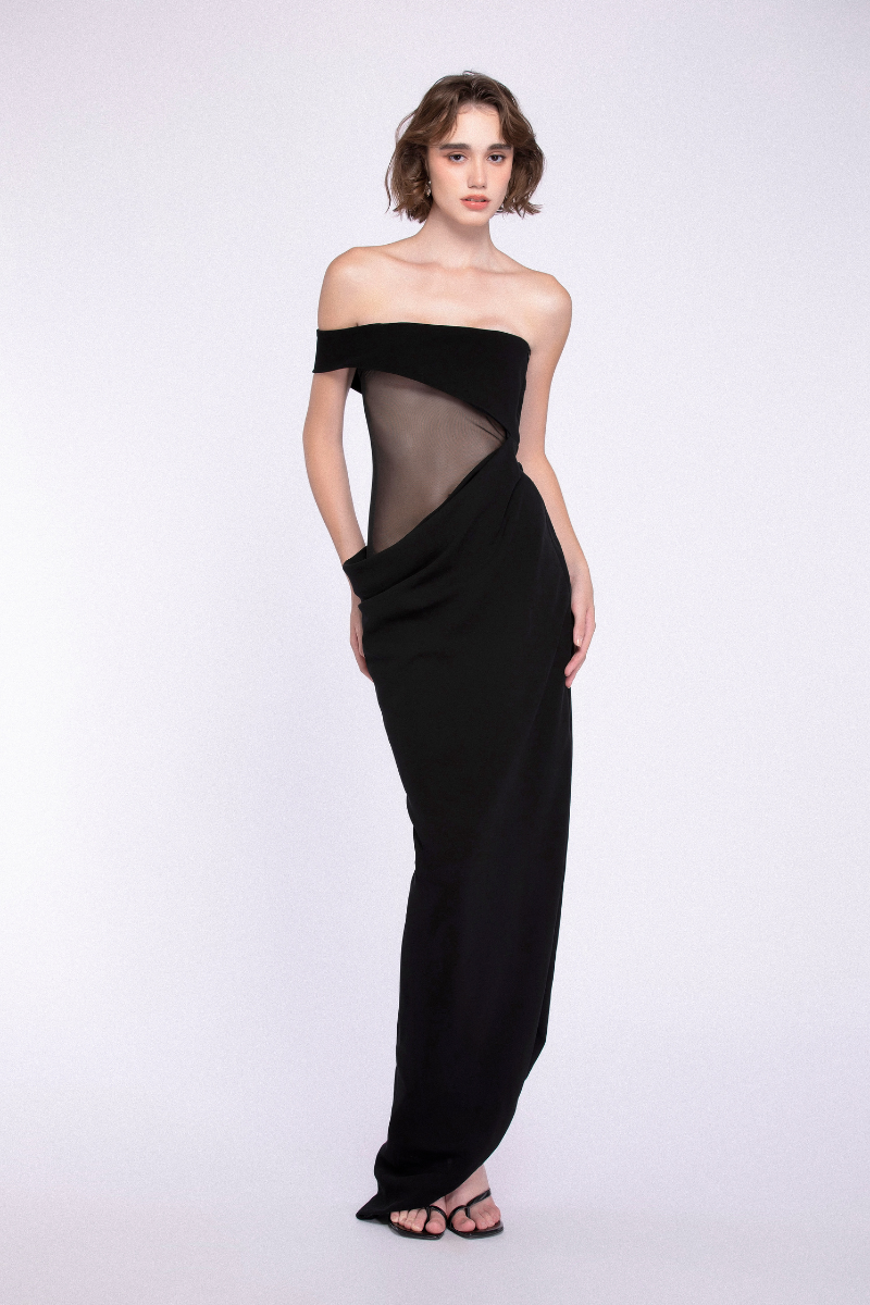 maxi dress neck designs ASOS Design - Satin Paneled Maxi Dress - Women - Polyester - 12 US