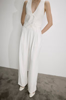 White Marielle vest by Nazlı Ceren, stylish sleeveless top with a clean, modern design, perfect for casual or layered looks.