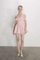 Nazlı Ceren Evie mini dress in tender peach, lightweight sleeveless dress with a flowy silhouette and subtle detailing.