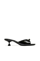 Black Nana Jacqueline Ella Heart Heels with stylish strap design and pointed toe, perfect for elegant evening wear.
