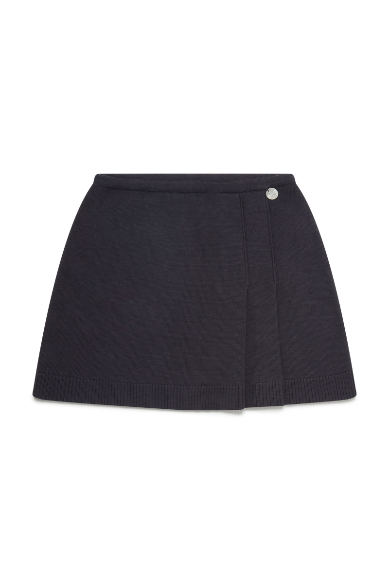 Charcoal La Granni Centimos mini skirt with a fitted silhouette, stylish and versatile for casual or dressy outfits.