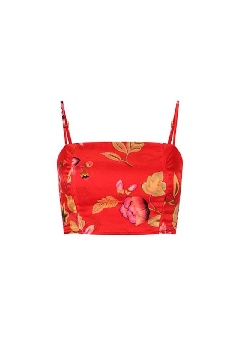POMEGRANATE BUSTIER TOP - CULT MIA