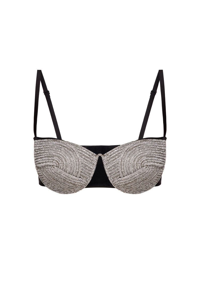HAND EMBROIDERED CRYSTAL BUSTIER TOP - CULT MIA