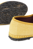 Flabelus ZUIHITSU yellow flats with matching yellow piping, stylish slip-on shoes for casual wear.