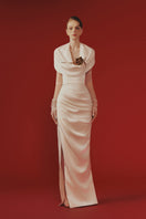 Elegant Celina dress gown by Margée Atelier featuring flowing fabric and intricate details, perfect for formal occasions.