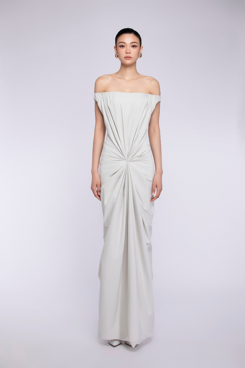 IVORY FRAME MAXI DRESS