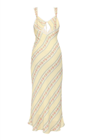 Summer Away floral maxi dress with a flowing design and vibrant floral trail pattern, perfect for warm-weather occasions.