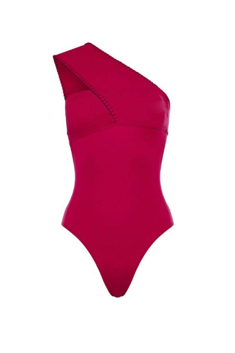 Bright magenta Olivia swimsuit by KIÓHNE featuring a stylish, form-fitting design perfect for swimming and beachwear.