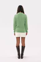 Light green evening shirt by La Granni, featuring a tailored fit and classic collar, displayed on a hanger.