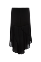 Suncillo Laura midi skirt in flowy fabric with a high waist and elegant design, shown in a neutral color on a model.
