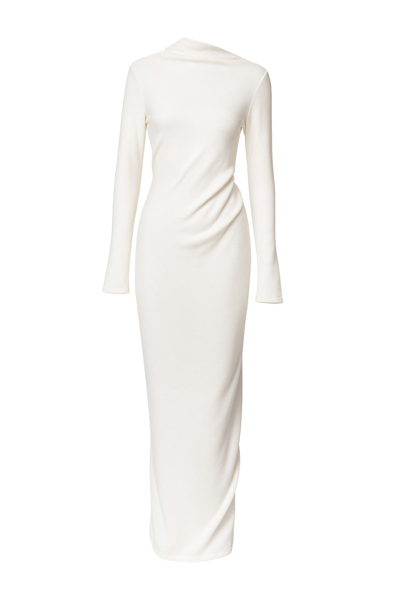 Sudi Etuz Jersey Maxi Dress with Stone Accessories in White | Cult Mia Sudi Etuz Jersey Maxi Dress with Stone Accessories in White | Cult Mia