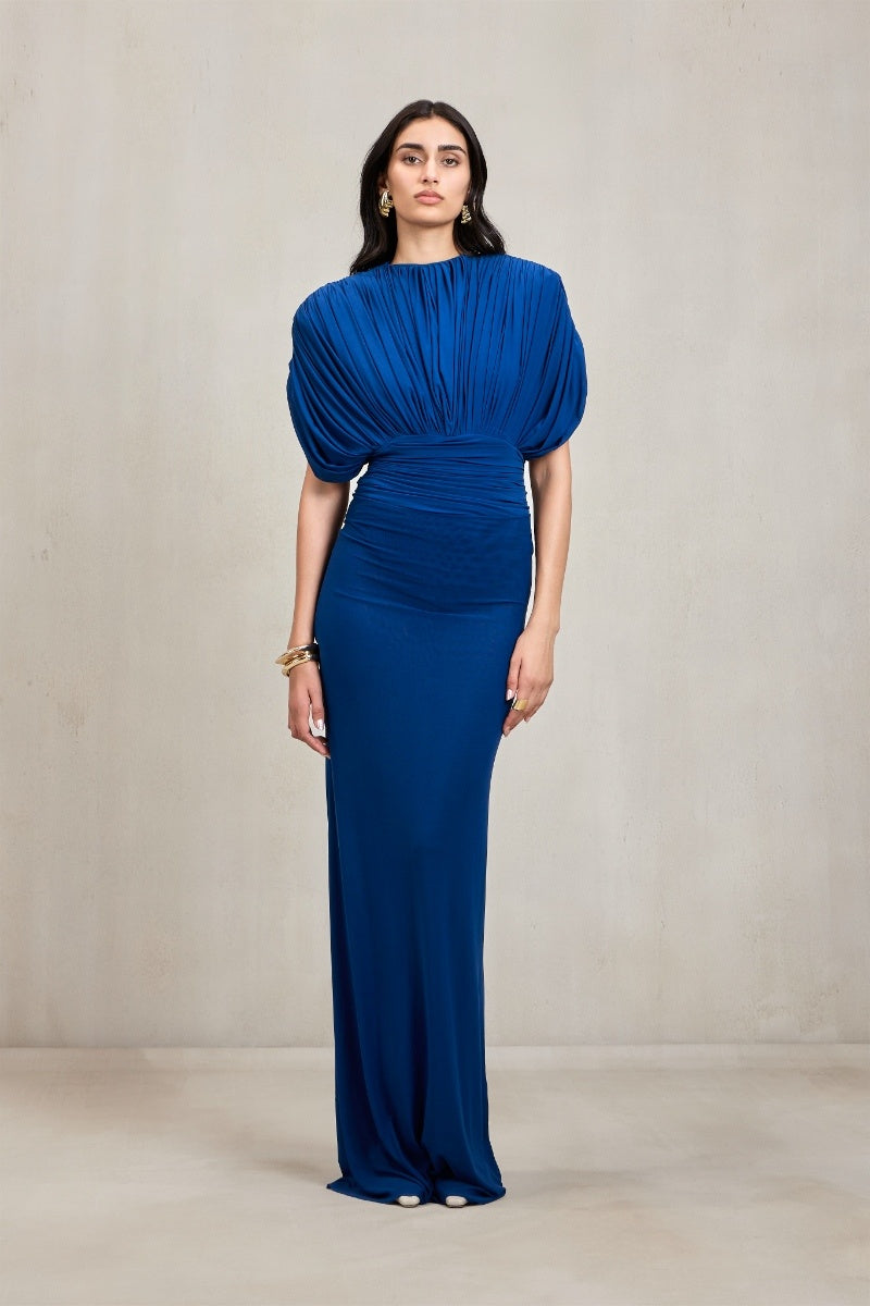 Deme By Gabriella Judy cobalt blue co-ord set featuring a stylish matching top and pants, perfect for casual or semi-formal wear.