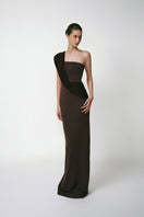 Elegant NOCTIS DRAPE gown by TONYY featuring flowing fabric and draped design, perfect for formal occasions.