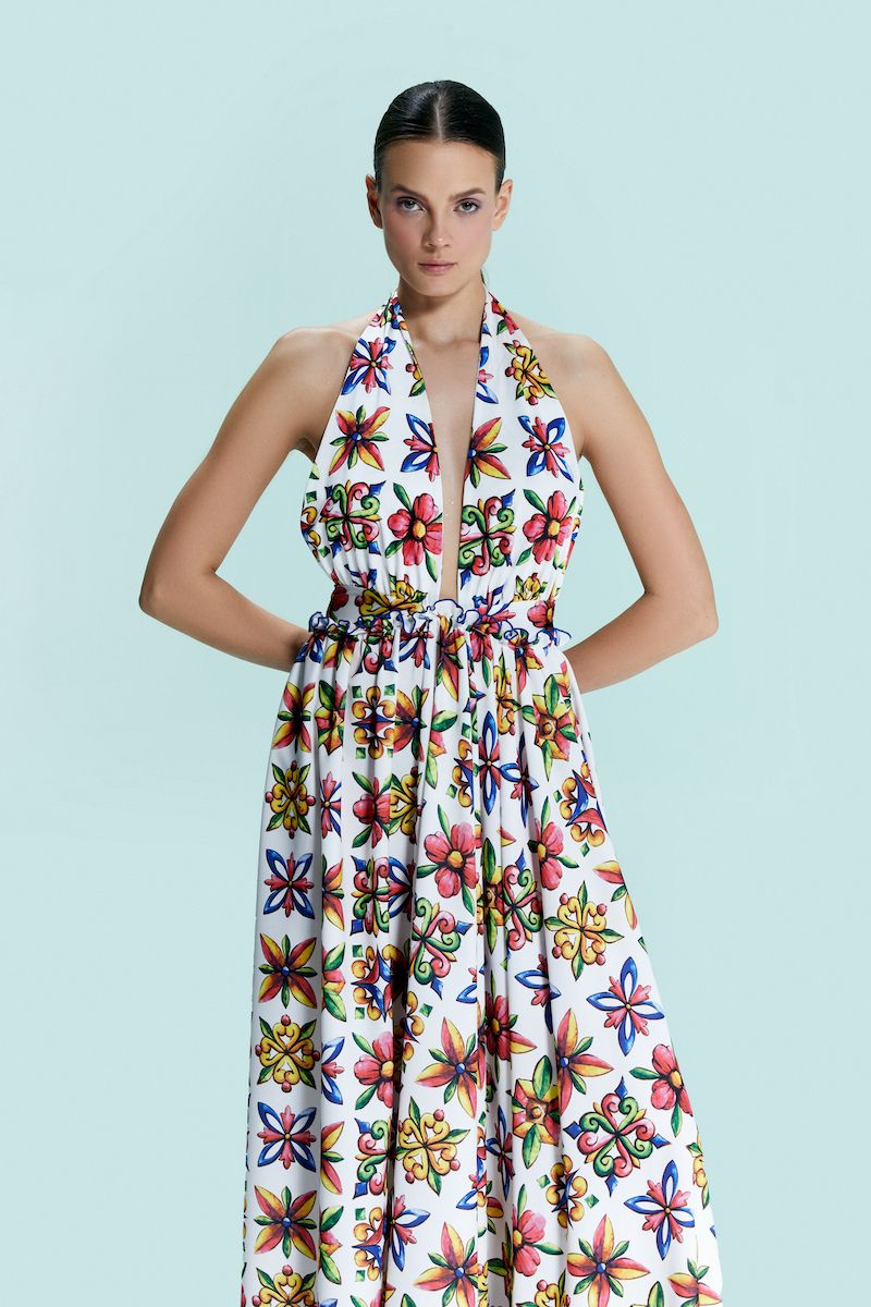 SICILIA HALTERNECK MAXI DRESS - CULT MIA
