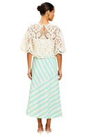 Mestiza New York Marianna lace ivory top, close-up of intricate lace details and elegant neckline.