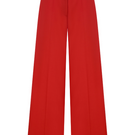Sudi Etuz low waist straight cut pants in a neutral color, shown on a model with a focus on the fit and style.