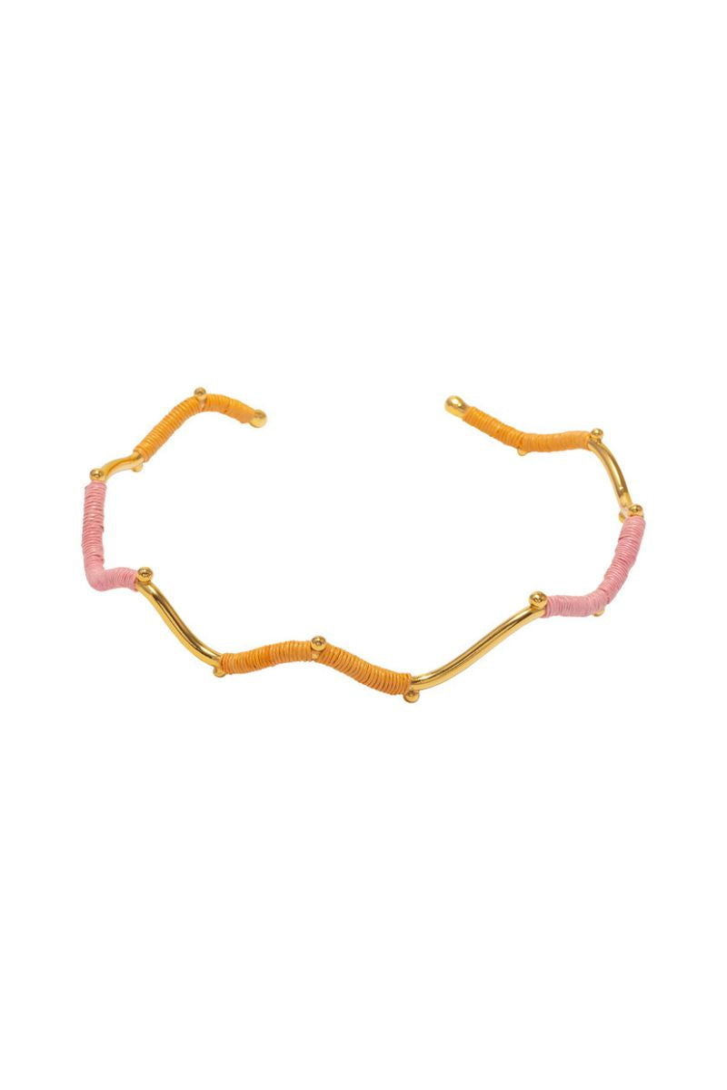 BONELIA CORAL AND PEACH CHOKER - CULT MIA