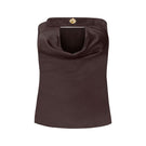 LEDIEL Danielle top in brown, stylish sleeveless blouse with a relaxed fit, perfect for casual or office wear.