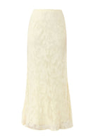 Light yellow Maxi Skirt from Summer Away's Evora collection, flowing fabric and elegant design perfect for summer wear.