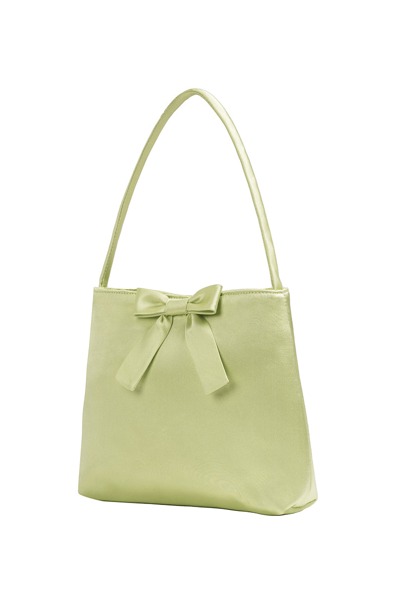 Mint ribbon bow top handle handbag by Chictopia with a stylish bow detail and elegant design.