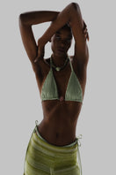Baobab Kaia bikini top in jade green, featuring a stylish design with adjustable straps and a flattering fit.