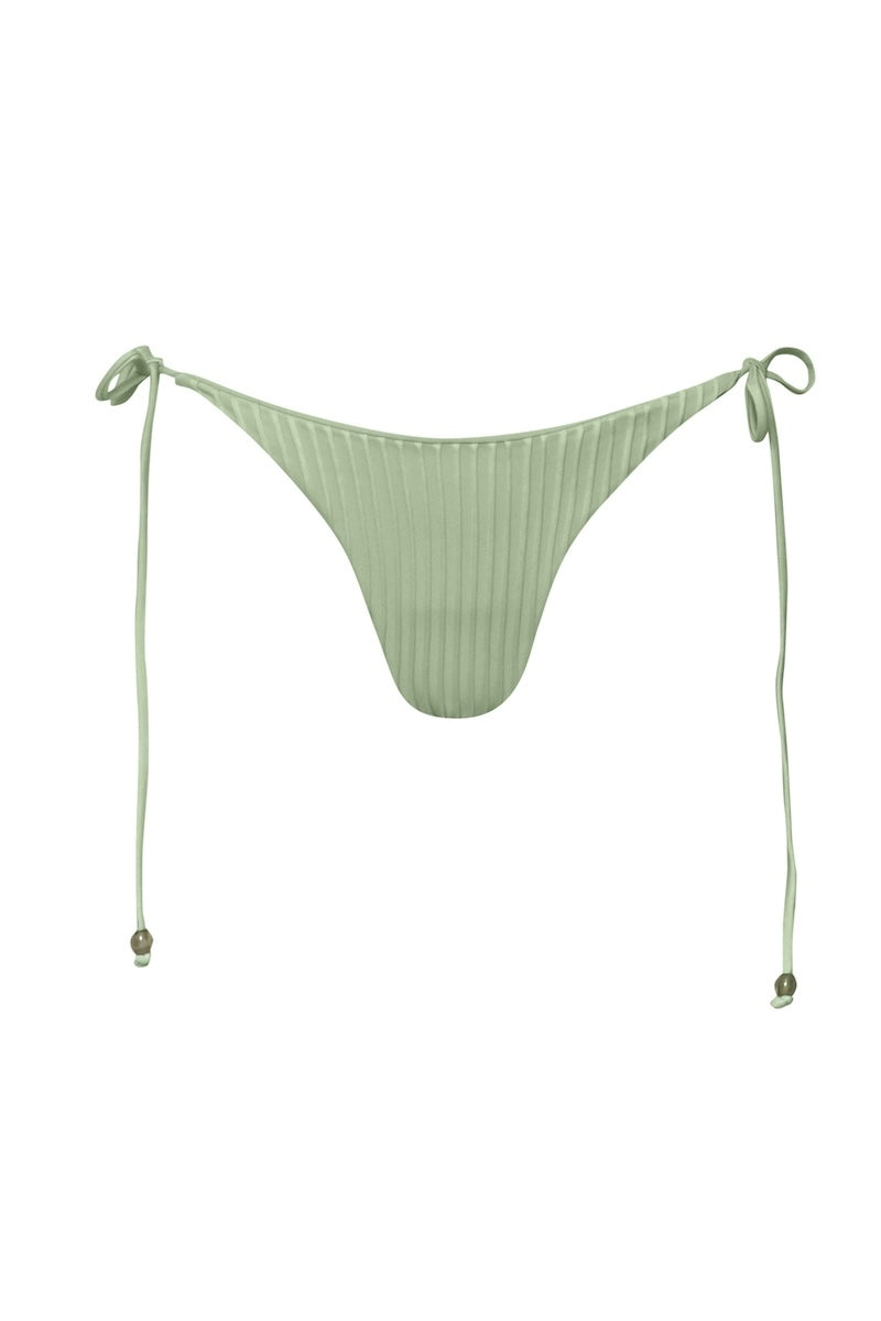 Baobab Kaia bikini bottom in jade and indigo with sleek, minimal design, featuring smooth fabric and low-rise fit.