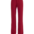 Red crepe pants by CEM featuring a relaxed fit, waistband, and stylish tailored design for casual or professional wear.