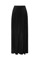 Black Vaska wide leg pants with a relaxed fit, featuring a high waist and flowing silhouette, styled for casual or formal wear.