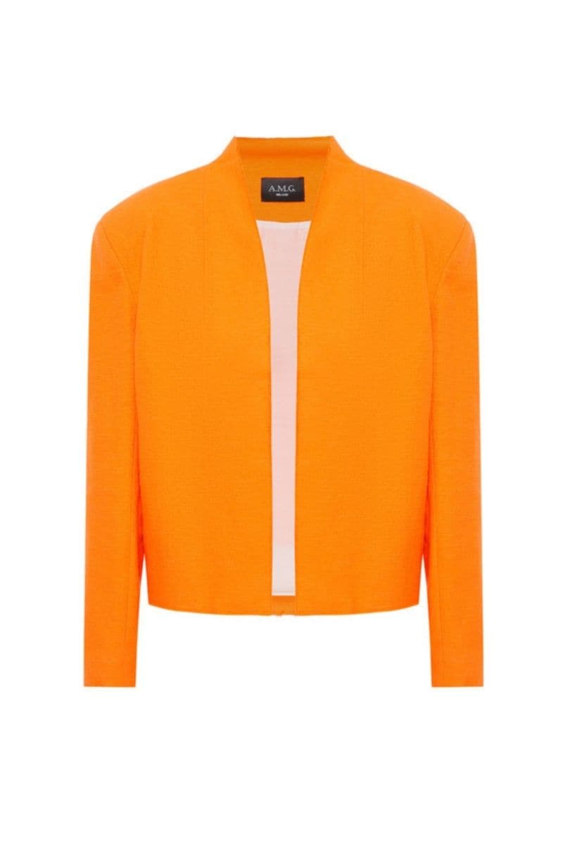 ORANGE COTTON LOOSE FIT JACKET - CULT MIA