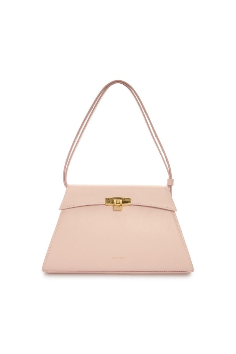 VIKELE STUDIO pink Stephanie top handle bag with sleek design and soft leather finish, perfect for stylish everyday use.
